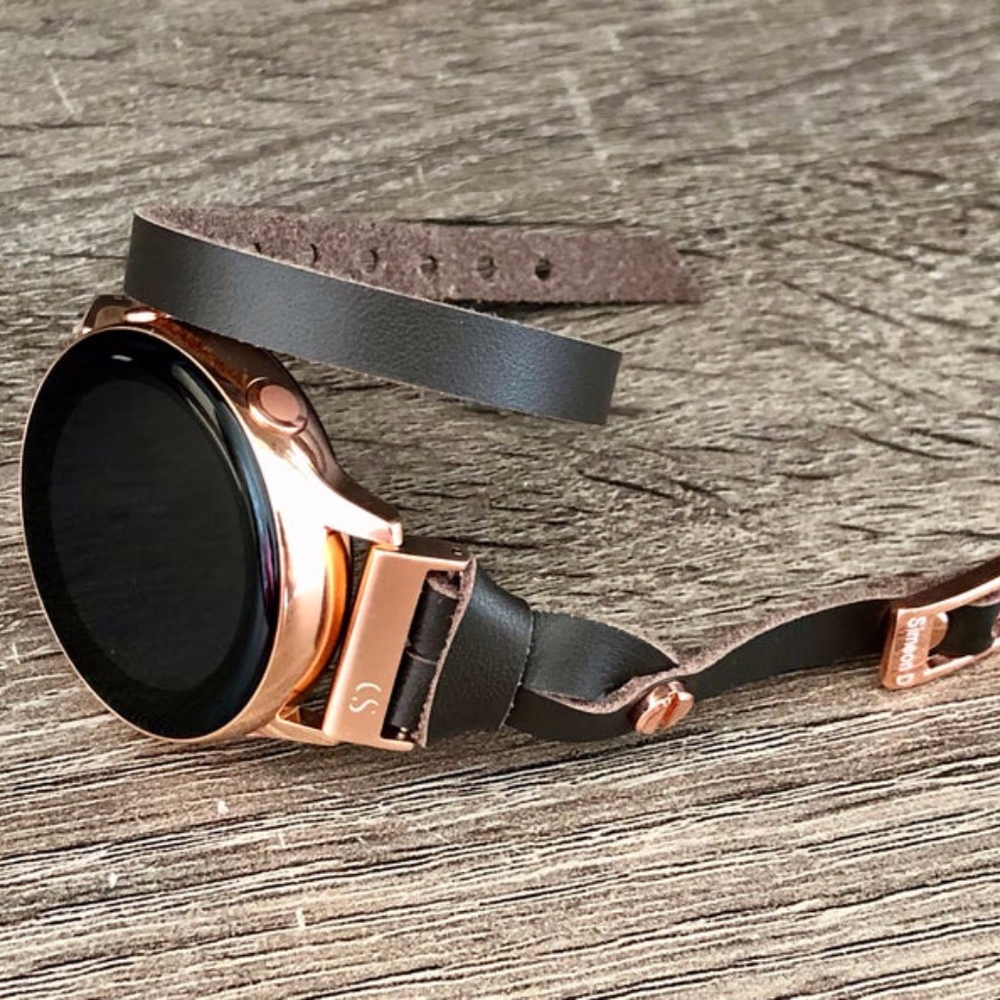 Brown Leather Bracelet for Galaxy Watch Active